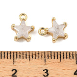 Stjerneformet vedhæng med Zirkonia sten (7,5x9,5x4,5mm) - Uniq Perler - 