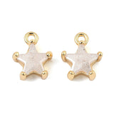 Stjerneformet vedhæng med Zirkonia sten (7,5x9,5x4,5mm) - Uniq Perler - 