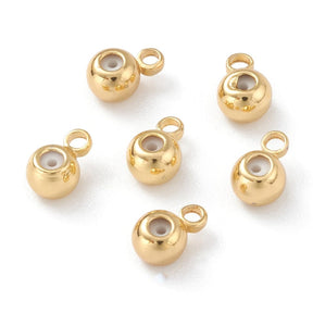 Stopper Perle Mit Auge – 18K Lang anhaltend Vergoldet (6x4x3mm, 5 Stk) - Uniq Perler - 111511