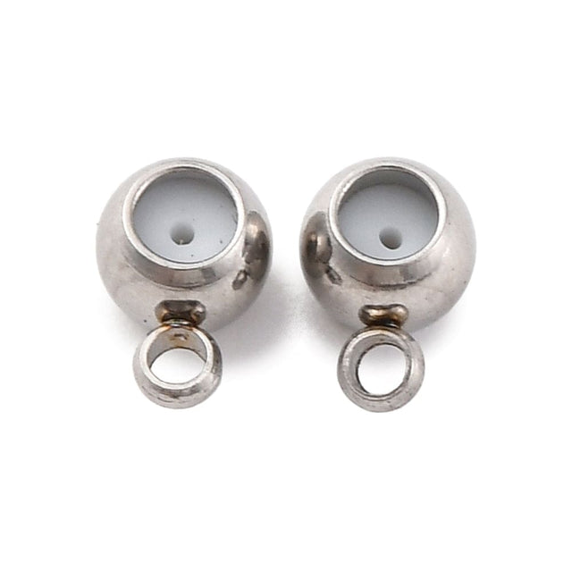 Stopper Perler Med Øje – Stål (5x4x3mm, 4 Stk) - Uniq Perler - 114791