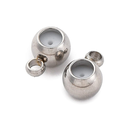 Stopper Perler Med Øje – Stål (5x4x3mm, 4 Stk) - Uniq Perler - 114791
