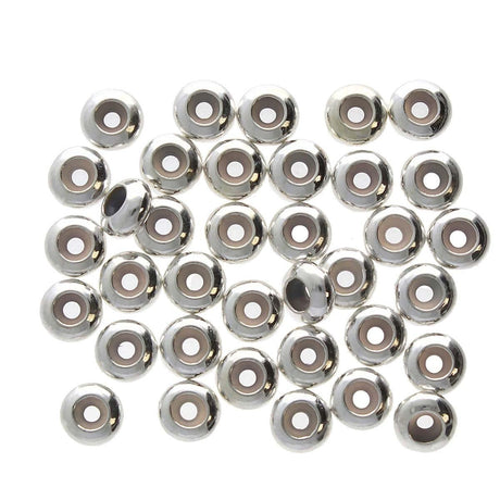 Stopper Perler – Platin Farvet Messing (4x2mm, 6 Stk) - Uniq Perler - 503491