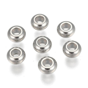 Stopper Perlen – Wasserdichter Stahl mit Gummi (8x4mm, 5 Stk) - Uniq Perler - 117462