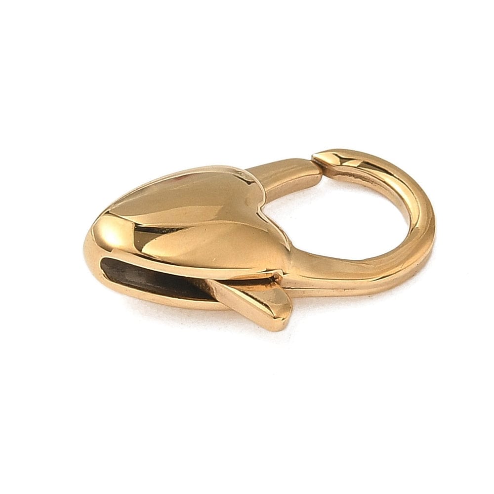 Stor Vandfast Karabin Lås – 18K forgyldt Stål (Str.20x11x5mm) - Uniq Perler - 115540