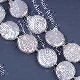 Store Barok Coin Ferskvandsperler - Hvid, Grade A (18 - 21mm) - Uniq Perler - 114572