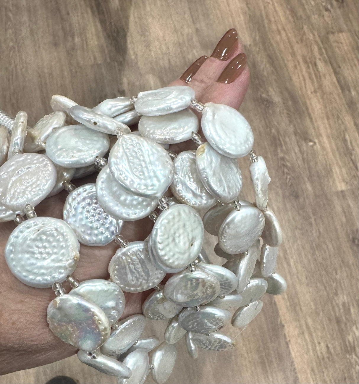 Store Barok Coin Ferskvandsperler - Hvid, Grade A (18 - 21mm) - Uniq Perler - 114572