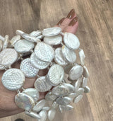 Store Barok Coin Ferskvandsperler - Hvid, Grade A (18 - 21mm) - Uniq Perler - 114572