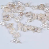 Store Keshi Barok Ferskvandsperler - Naturlig Hvid (15 - 34mm) - Uniq Perler - 111688