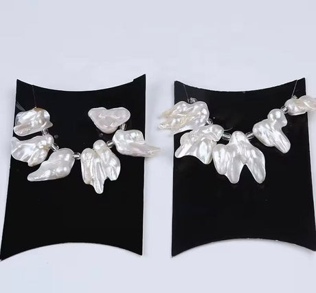 Store Keshi Barok Ferskvandsperler - Naturlig Hvid (15 - 34mm) - Uniq Perler - 111688