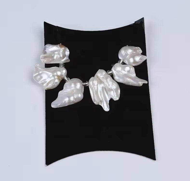 Store Keshi Barok Ferskvandsperler - Naturlig Hvid (15 - 34mm) - Uniq Perler - 111688