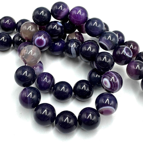 Stribe Agat – Lilla (14mm) - Uniq Perler - 46897