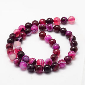 Rand Agat – Mörk Rosa (6mm) - Uniq Perler - 1111490251