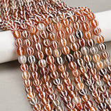 Stribe Agat – Orange/Brun (10mm) - Uniq Perler - 115649