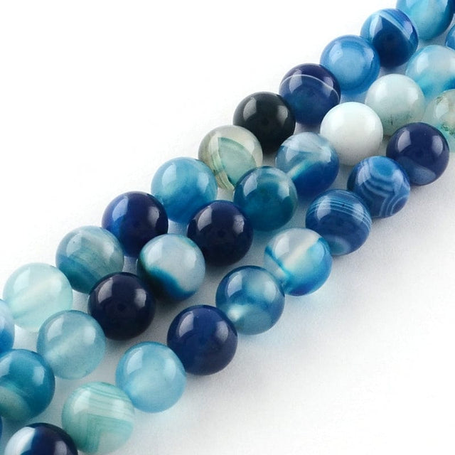 Stripe Agate Beads – Blue (4mm) - Uniq Perler - 6018844910