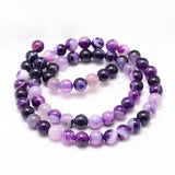 Stribe Agat Perler – Lilla, Runde (8mm) - Uniq Perler - 273832