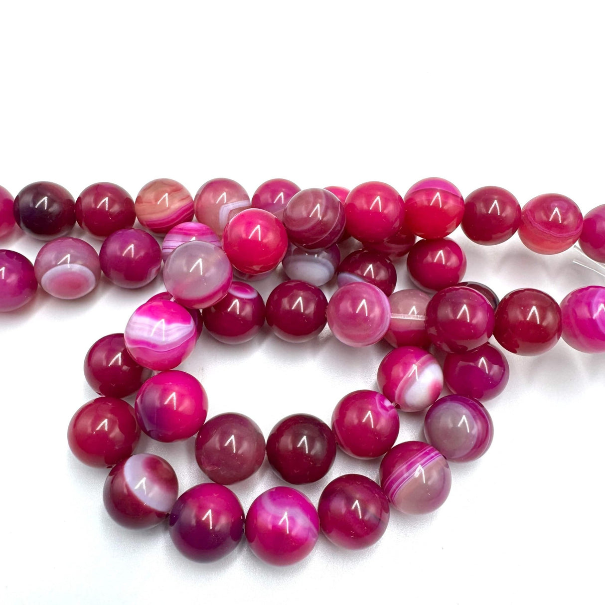 Stribe Agat – Pink (14mm) - Uniq Perler - 8346259