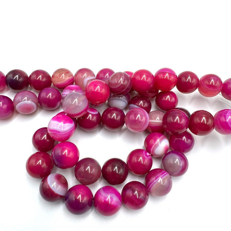 Stribe Agat – Pink (14mm) - Uniq Perler - 8346259