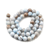 Stribet Jade - Rund – Lys Blå (12 - 12,5mm) - Uniq Perler - 117604