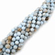 Stribet Jade - Rund, Lys Blå (12-12,5mm) - Uniq Perler - 117604