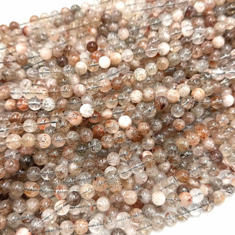 Super Seven Cacoxenit Kvarts – Rund (8 mm, Ca. 45 stk) - Uniq Perler - 551234