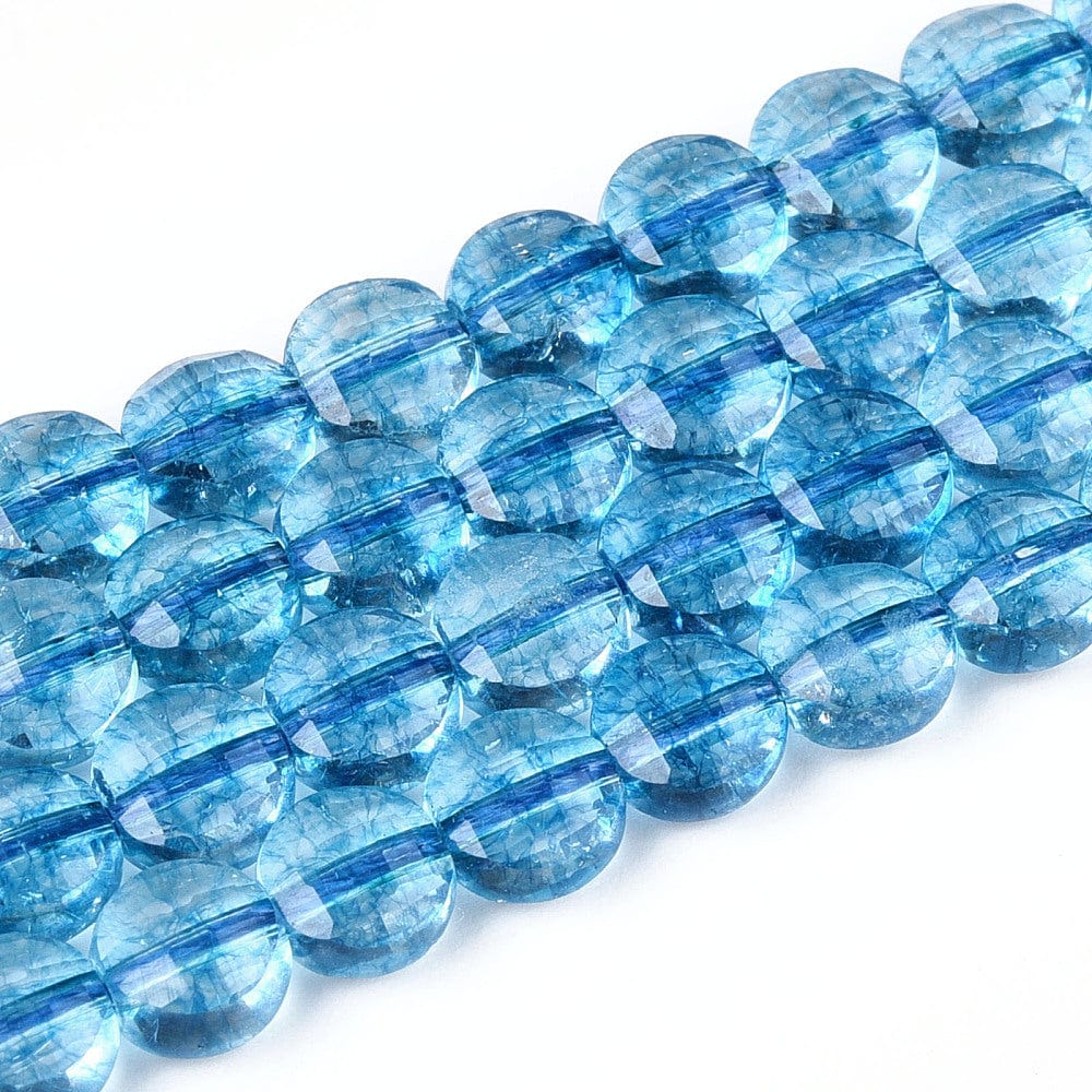 Syntetisk Kyanit – Blå Facetteret Flad Møntform (6x4mm) - Uniq Perler - 6668490012