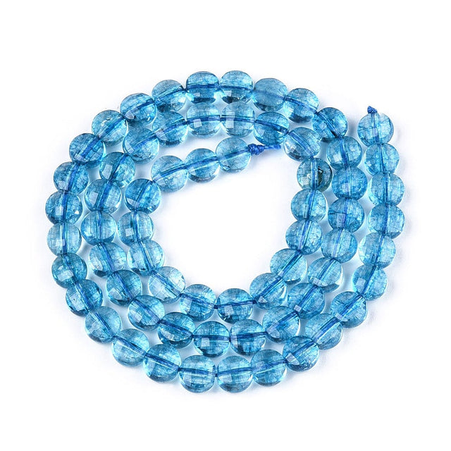 Syntetisk Kyanit – Blå Facetteret Flad Møntform (6x4mm) - Uniq Perler - 6668490012