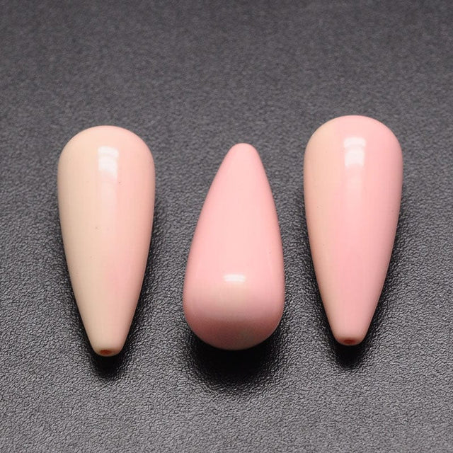 Syntetisk Turkis Dråber, (25x10mm) - Uniq Perler - 112918