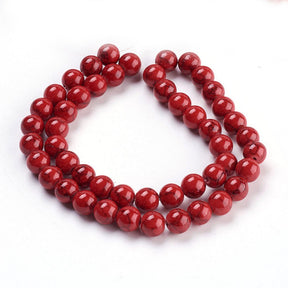 Synthetische Türkisperlen – Rund, Rot (8mm) - Uniq Perler - 