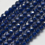 Syntetiske Ædelstensperler – Imitation Safir, Facetteret Rund (2mm, Streng) - Uniq Perler - 