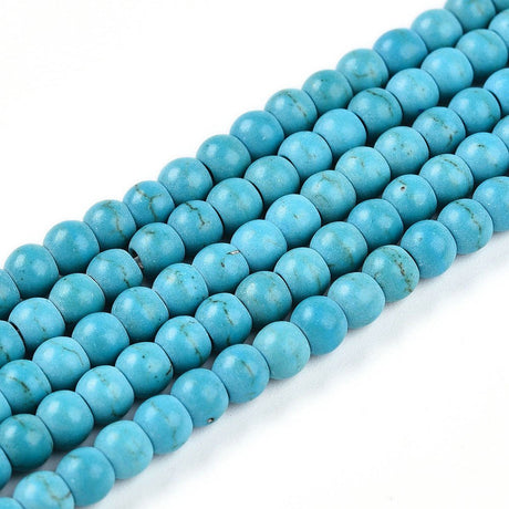 Syntetiske Turkis Perler – Turkis, Rund (4mm) - Uniq Perler - 