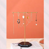 T - Formet Display Til Kæder Og Armbånd – Forgyldt (10x18,5x26cm) - Uniq Perler - 596842