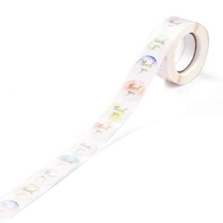 Thank You Klistermærker – Farve Mix (25mm) 1 Rulle, 500 Stk - Uniq Perler - 115391