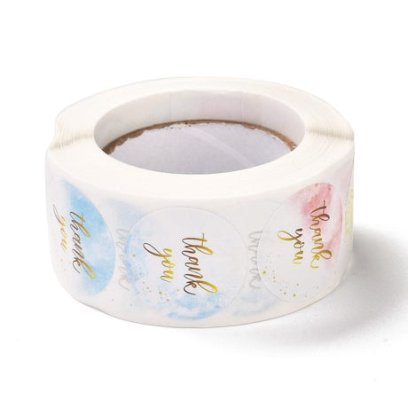 Thank You Klistermærker – Farve Mix (25mm) 1 Rulle, 500 Stk - Uniq Perler - 115391