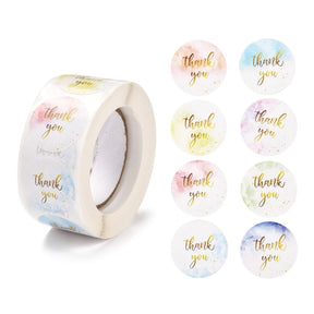 Thank You Aufkleber – Farb-Mix (25mm) 1 Rolle, 500 Stück - Uniq Perler - 115391