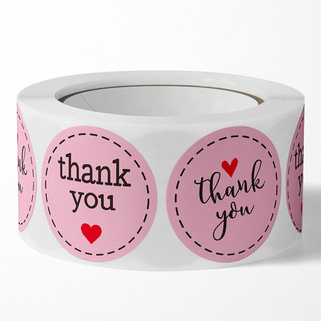 Thank You Klistermærker På Rulle – (25mm) 1 Rulle, 500 stk - Uniq Perler - 126225