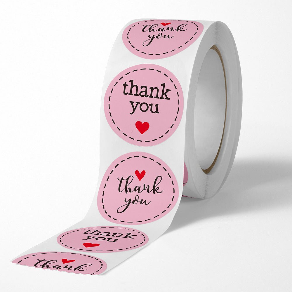 Thank You Klistermærker På Rulle – (25mm) 1 Rulle, 500 stk - Uniq Perler - 126225