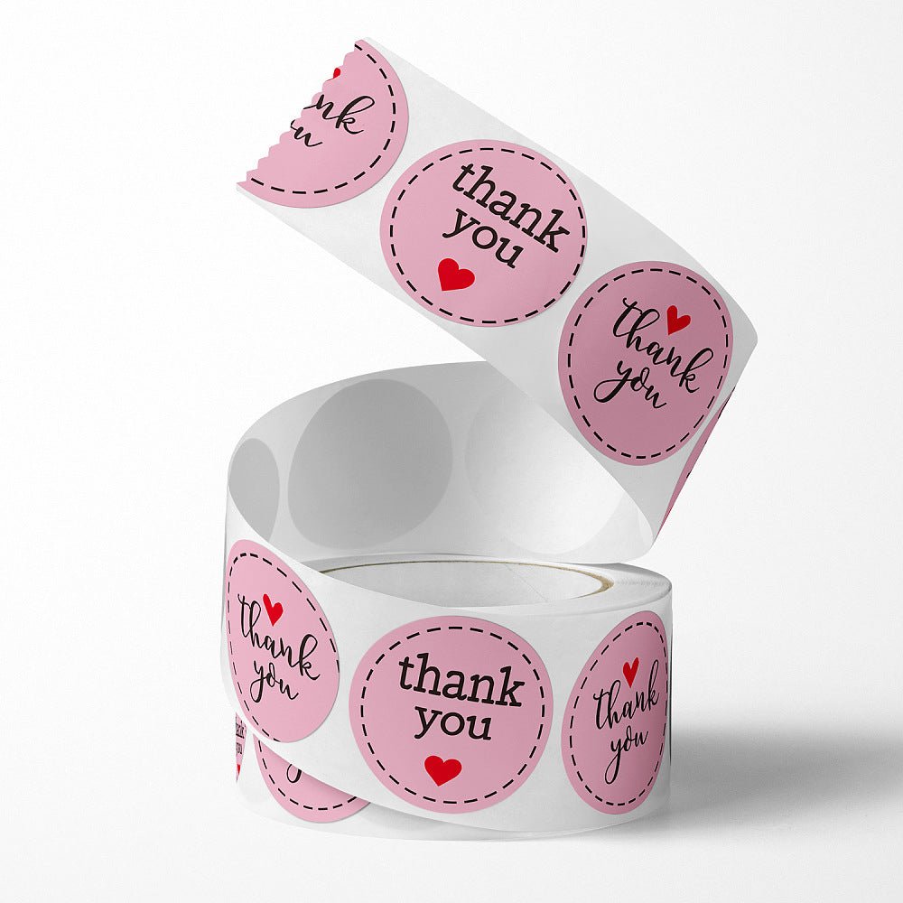 Thank You Klistermærker På Rulle – (25mm) 1 Rulle, 500 stk - Uniq Perler - 126225