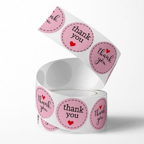 Thank You Klistermærker På Rulle – (25mm) 1 Rulle, 500 stk - Uniq Perler - 126225