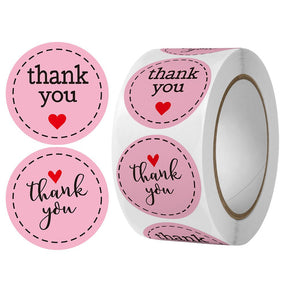 Thank You Klistermærker På Rulle – (25mm) 1 Rulle, 500 stk - Uniq Perler - 126225