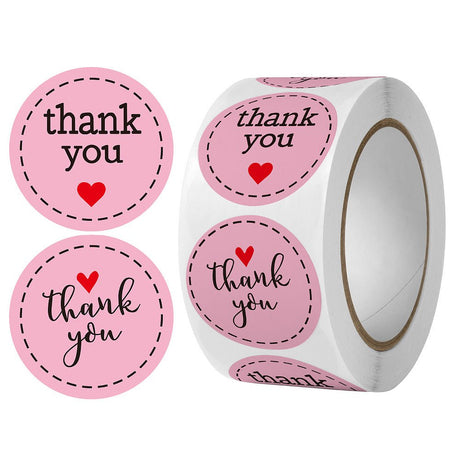 Thank You Klistermærker På Rulle – (25mm) 1 Rulle, 500 stk - Uniq Perler - 126225
