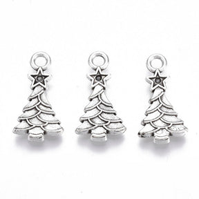 Tibetan Style Pendant – Christmas Tree, Antique Silver (20.5x10.5mm, 20 pcs) - Uniq Perler - 