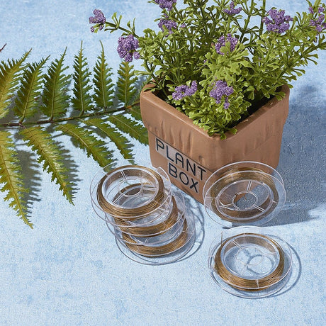 Tiger Tail Wire Gylden - Nylon Coated Stål (0,38mm, 10m) - Uniq Perler - 342469