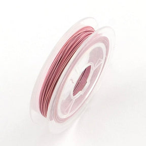 Tiger Tail Wire - Nylon Coated Steel, Pink, 0.38mm, 10m - Uniq Perler - 111811