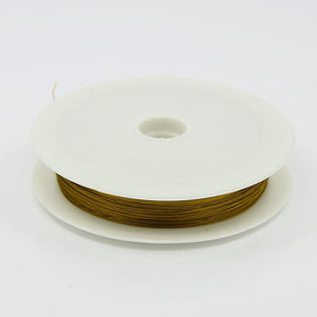Tiger Tail Wire – Nylon Coated Steel, Golden, 0.38mm, 50 Meters - Uniq Perler - 112286