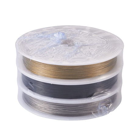 Tiger Tail Wire Sæt - 0.38mm Nylon Coated (3 Farver, 180m) - Uniq Perler - 1111490027