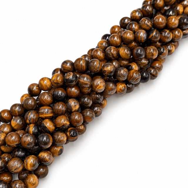 Tigerøje Sten – Brun, Runde (10mm) - Uniq Perler - 998839