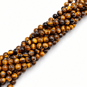 Tigerøje Sten – Brun, Runde (8mm) - Uniq Perler - 565636