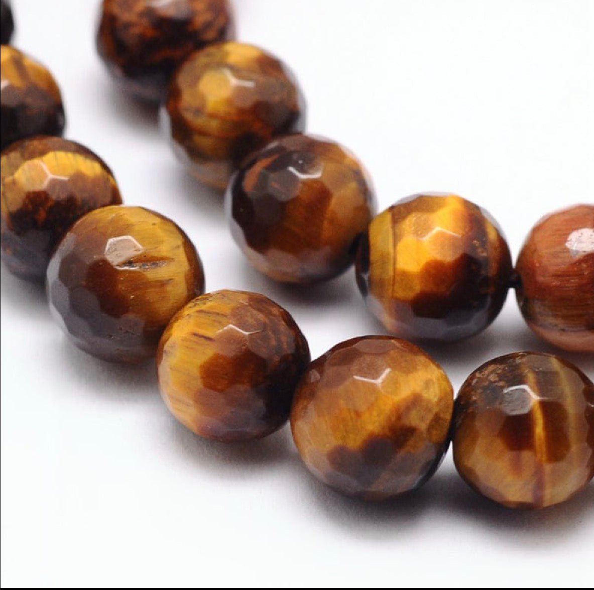 Tigerøje Sten – Facetteret (14mm) - Uniq Perler - 113929, 70803556567813431326899284