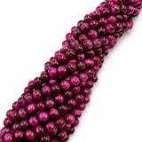 Tigerøje Sten – Pink, Rund (6mm) - Uniq Perler - 115254