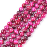 Tigerøje Sten – Pink, Rund (6mm) - Uniq Perler - 115254